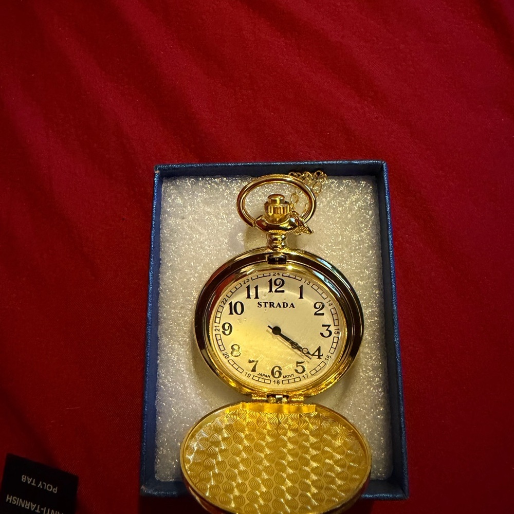 Strada Gold Pocket Watch Style Wall Clock
